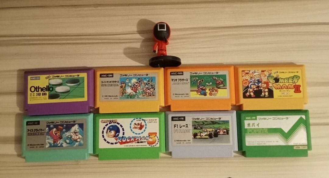 Family Computer Games Original (Check Description) (Category: Nintendo) located in Pasig City. Submitted by retrogamesonline7 (Listing ID 1324098026, Image 1). Description: For Sale Family Computer Games Original (Famicom) Working and tested Carts from Japan Japanese Game (Black Cartridge) - P200 (SOLD) Roller Ball - P200 Baseball - P250 Dragon Ball - P250 F1 Race - P250 (2pcs. Available) Golf - P250 Mighty Bomb Jack - P250 Super Chinese - P250 J