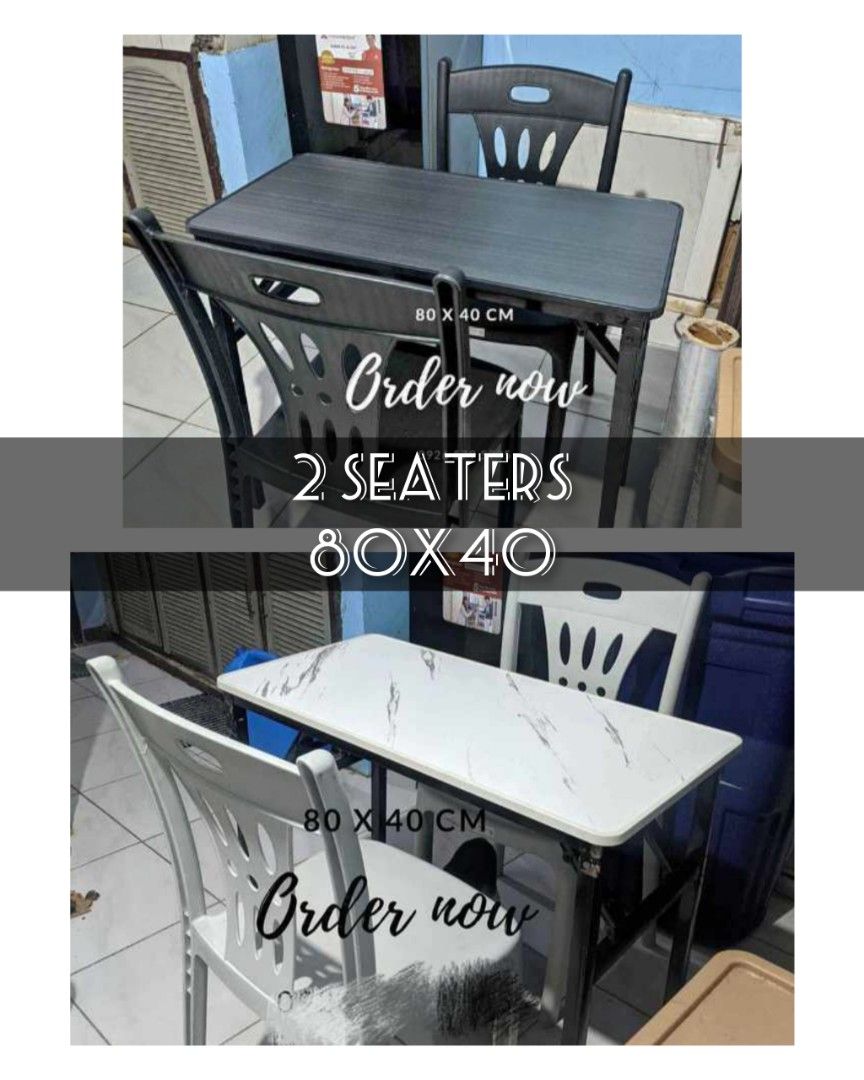 Foldable Dining Table Set (Category: Tables & Sets) located in Manila. Submitted by jordan_026 (Listing ID 1324034431, Image 1). Description: Para sa mga nagsisimulang mangupahan o want ng minimalistic/space saver na dining table at maka estetik 😃 F O R S A L E ! ! ! Foldable dining table Pwede dalhin kahit saan picnic sementeryo at di pahuhuli sa inuman 🤭 Magaan at matibay subok na kahit hampas sa kaaway 😏 4 seaters and 6 seaters available pw