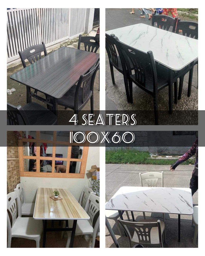 Foldable Dining Table Set (Category: Tables & Sets) located in Manila. Submitted by jordan_026 (Listing ID 1324034431, Image 2). Description: Para sa mga nagsisimulang mangupahan o want ng minimalistic/space saver na dining table at maka estetik 😃 F O R S A L E ! ! ! Foldable dining table Pwede dalhin kahit saan picnic sementeryo at di pahuhuli sa inuman 🤭 Magaan at matibay subok na kahit hampas sa kaaway 😏 4 seaters and 6 seaters available pw