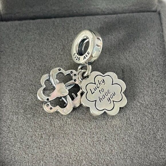 Four-leaf Clover Friendship Double Dangle Charm 792245C01, Women's ...