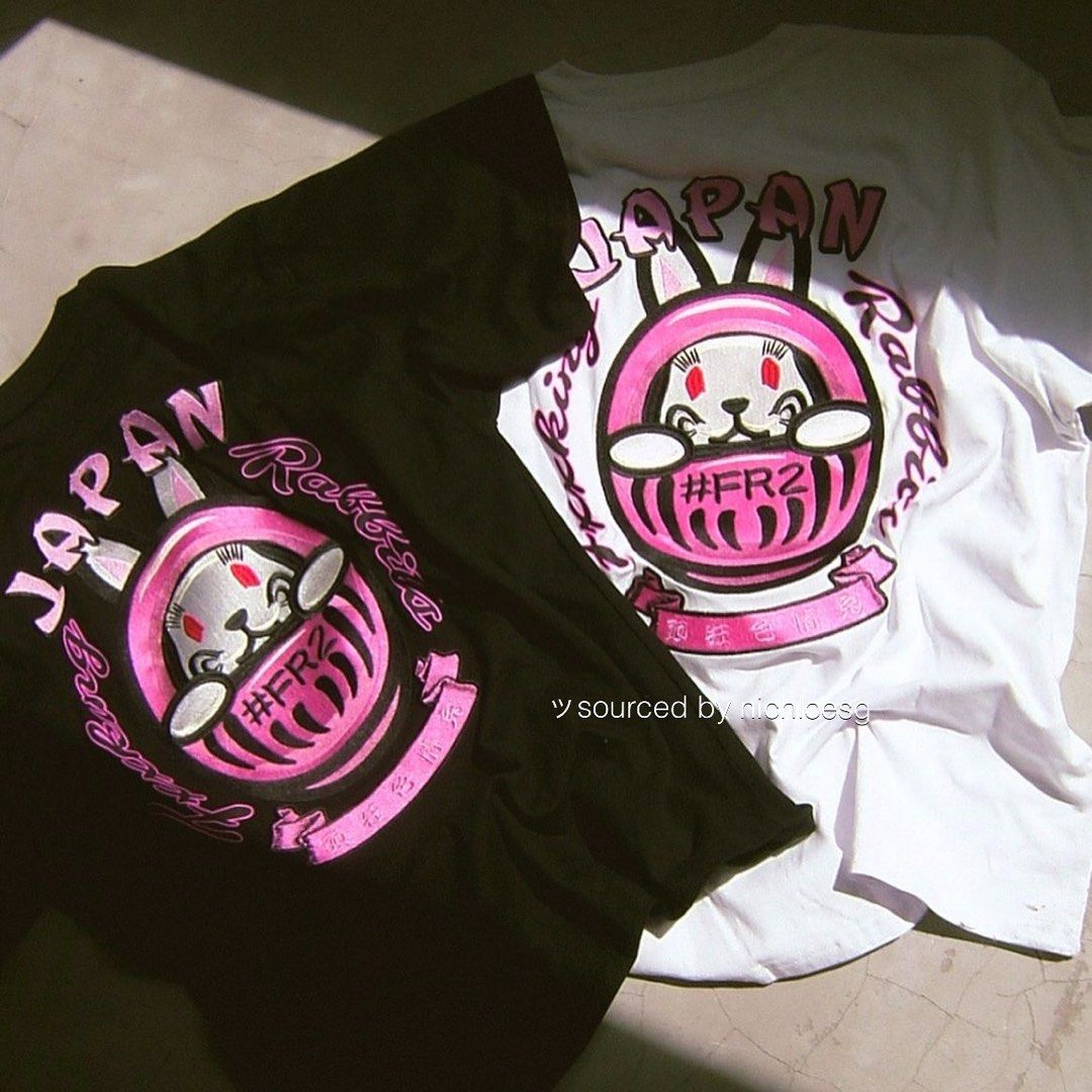 FR2 新作Embroidery Dharma Rabbit T-shirt 黒