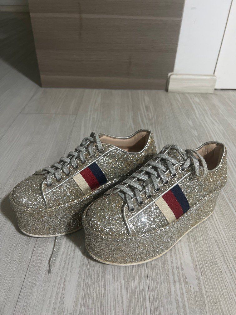 Gucci glitter platform sneakers discount
