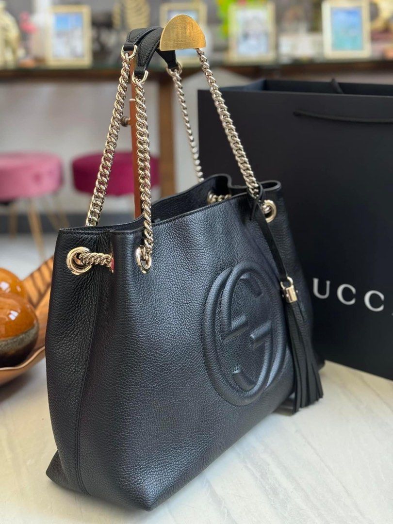 Gucci Soho Black Leather Tote Bag