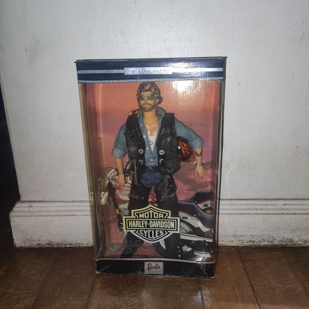 Harley Davidson Ken Mattel Doll 1999 (Category: Vintage Collectibles) located in Quezon City. Submitted by chaengramjl (Listing ID 1324108584, Image 1). Description: Harley Davidson Ken Mattel Doll 1999 - never been removed from box issue: - oxidized box - box has dents - from my childhood collection.