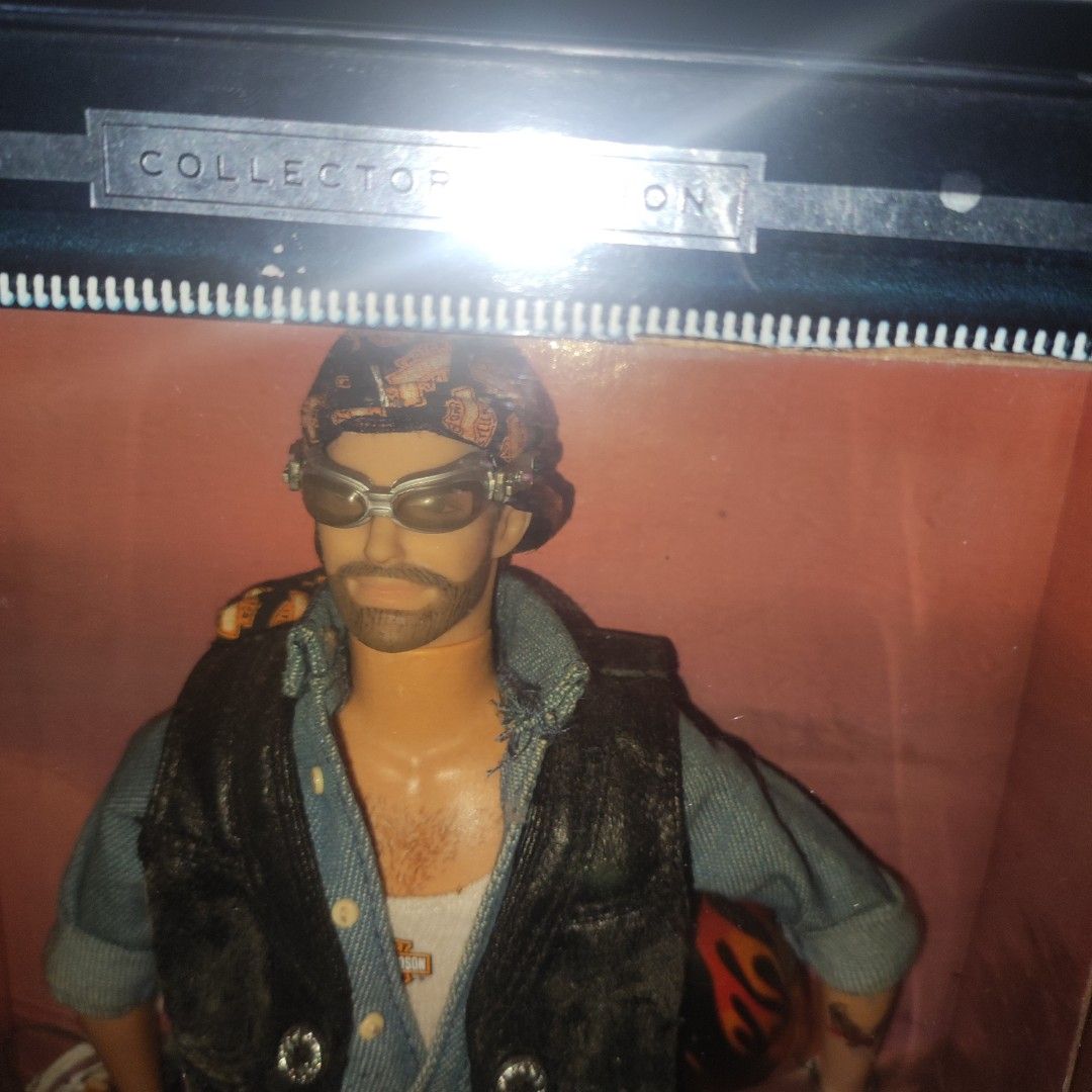 Harley Davidson Ken Mattel Doll 1999 (Category: Vintage Collectibles) located in Quezon City. Submitted by chaengramjl (Listing ID 1324108584, Image 2). Description: Harley Davidson Ken Mattel Doll 1999 - never been removed from box issue: - oxidized box - box has dents - from my childhood collection.