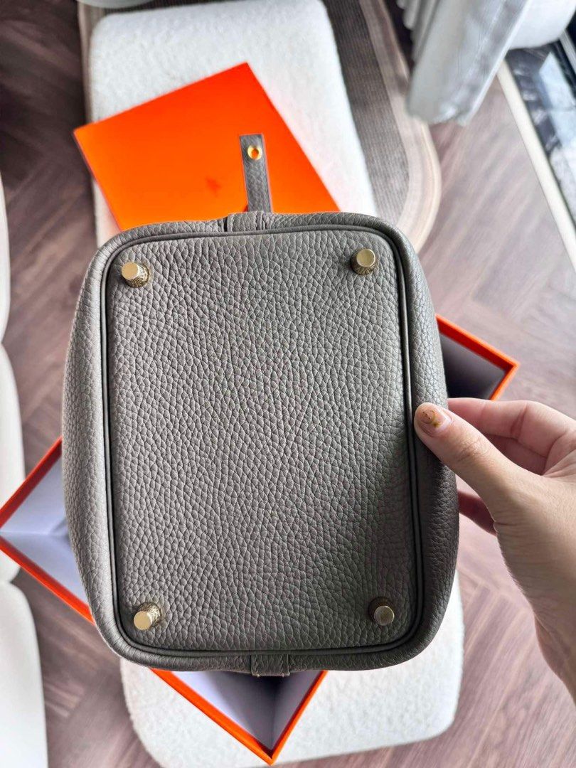 Hermes Picotin 18 Gris Etain Clemence GHW 24090601