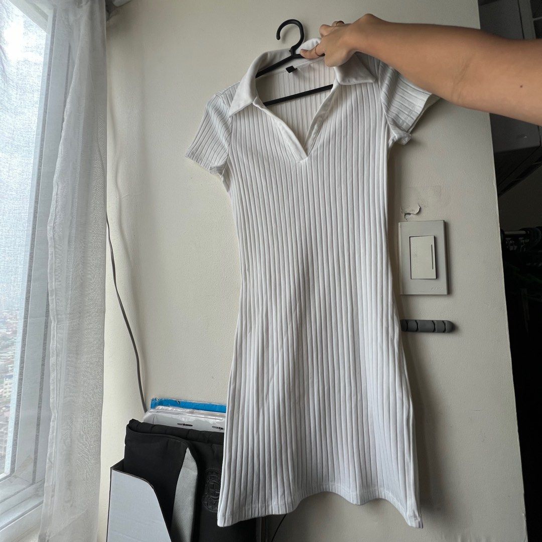 white bodycon dress h&m Final Sale Plus Size Peplum BodyCon Dress with Layered Sleeves in Whit –  Chic And Curvy main image 1