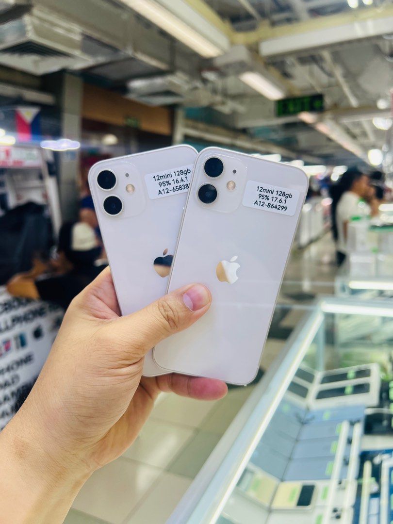 iPhone 12 Mini 128GB 95BH Openline 99%smooth No issues (Category: iPhone 12 Series) located in San Juan City. Submitted by saabangadgetshop (Listing ID 1324106909, Image 2). Description: Onhand | Pre-owned iPhone 12 Mini 128GB OPENLINE Battery Health 95% NO HIDDEN ISSUES NO HISTORY OF REPAIR 99%Smooth TEST TO SAWA RESET ALL YOU WANT TEST ALL YOU WANT NOT REFURBISHED AUTHENTIC PHONE ALL WORKING (FREE 3UTOOLS) iPhones iPads only 🆓Freebies ✅Charger