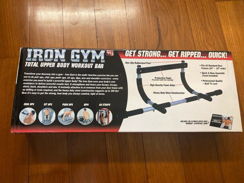 Iron gym total upper body workout bar pull up bar Sports Equipment Exercise Fitness Cardio Fitness Machines on Carousell