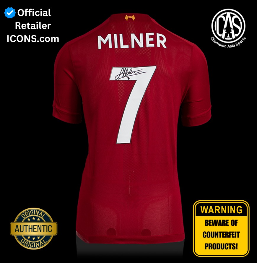 James Milner Back Signed Liverpool 2019-20 Home Shirt With Fan