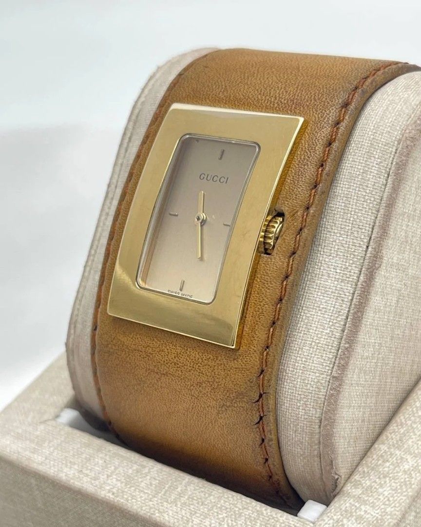Ladies Gucci Timepieces 7800L Bangle Leather Strap