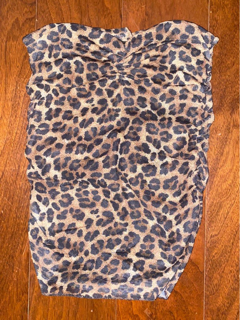 Fashionable Trendy Sassy Retro Leopard-print Tube Top