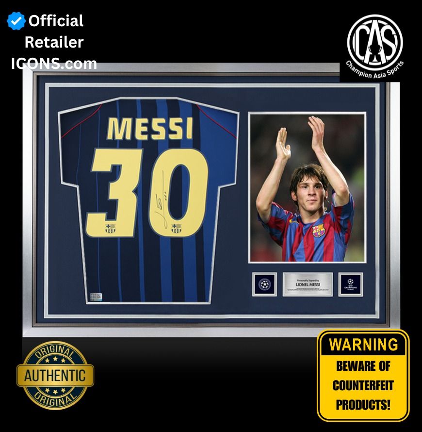 Lionel Messi Official UEFA Champions League Official Back Signed