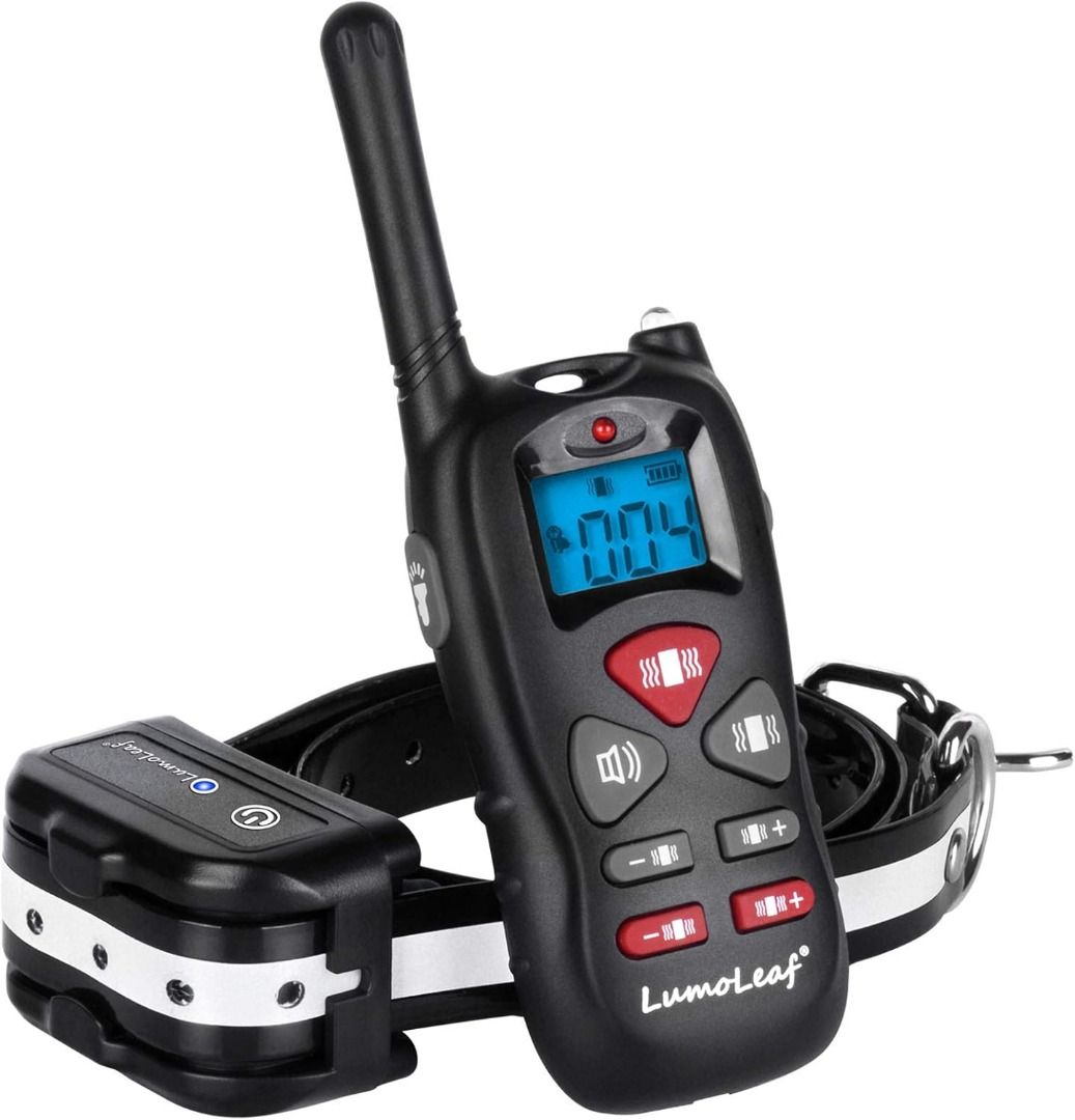 LumoLeaf Dog Training Collar Waterproof USB Rechargeable Dog Remote Trainer with Double Vibration and Beep Mode for Home Training Use 500 Yards
