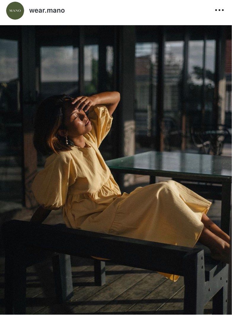 Mano Seersucker Maxi Dress (Category: Dresses) located in Mandaluyong City. Submitted by magssacre (Listing ID 1324061706, Image 3). Description: Lightweight seersucker dress in mais—a soft, creamy yellow Puffed sleeves for a more dressed up take on an easy daster.