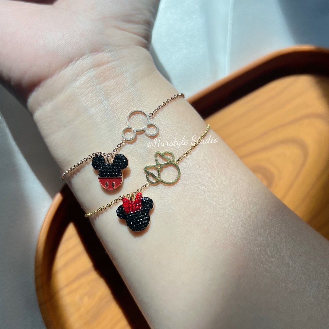 Minnie Mouse Gold Bracelet Women s Fashion Jewelry Organisers Bracelets on Carousell