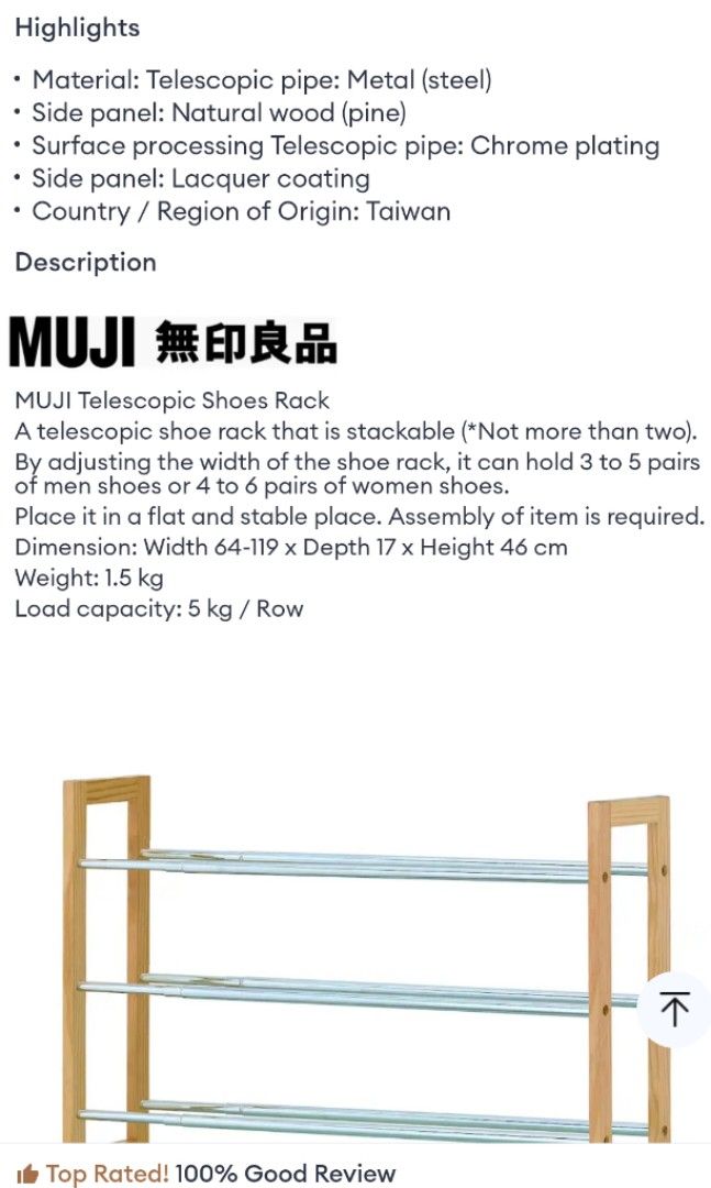 Muji extendable shoe rack, Furniture & Home Living, Furniture, Shelves ...