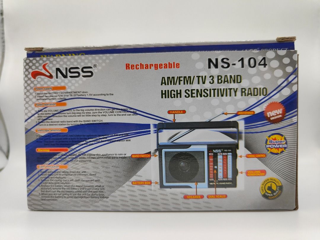NSS High Sensitivity Receiver Radio 3 Band / 4 Band AC DCAM AM/FM//TV ...