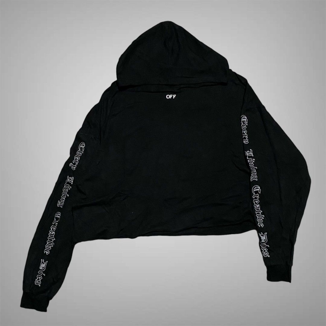 OFF WHITE VLONE HOODIE CROPPED Women s Fashion Tops Others Tops on Carousell
