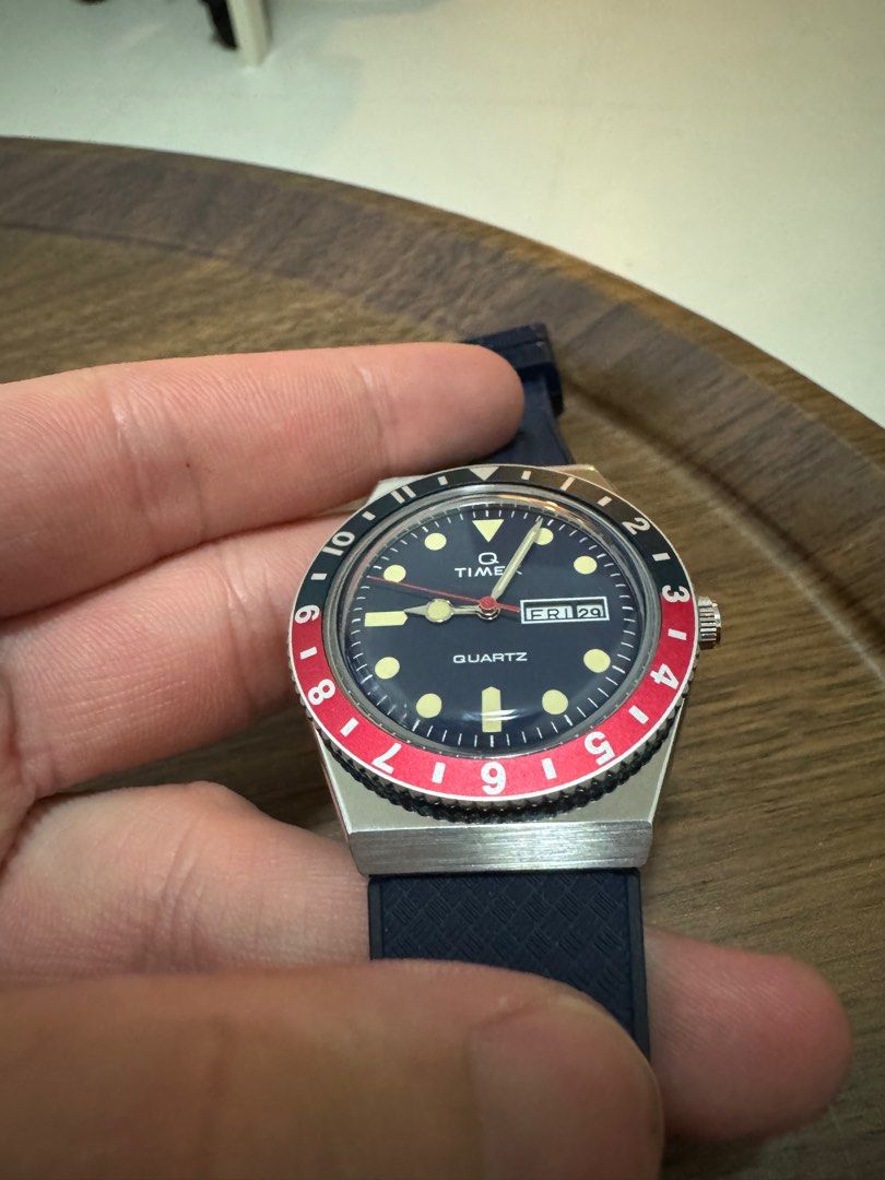 Q Timex 38mm Pepsi Re Issue 38mm Rubber Men s Fashion Watches Accessories Watches on Carousell