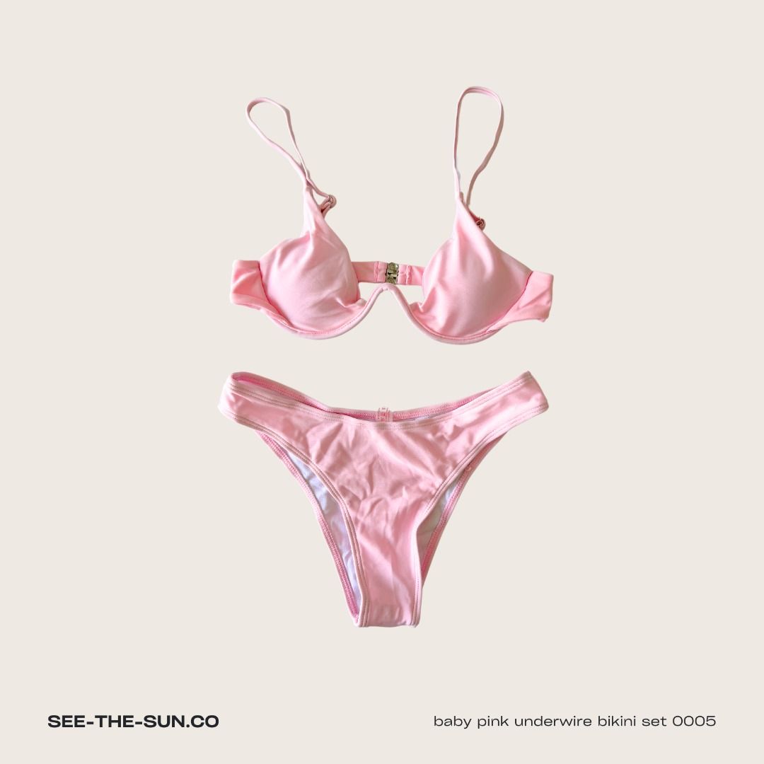 ROMWE Pink Underwired Two piece (Category: Bikinis & Swimsuits) located in Pasig City. Submitted by secondbase_ (Listing ID 1324168649, Image 1). Description: ROMWE Pink Underwired Two piece Color: Pink Size: Small Never been used! Very good quality, comfy, bottoms are not too cheeky :) Complete w/ ziplock & hygienic liner .
