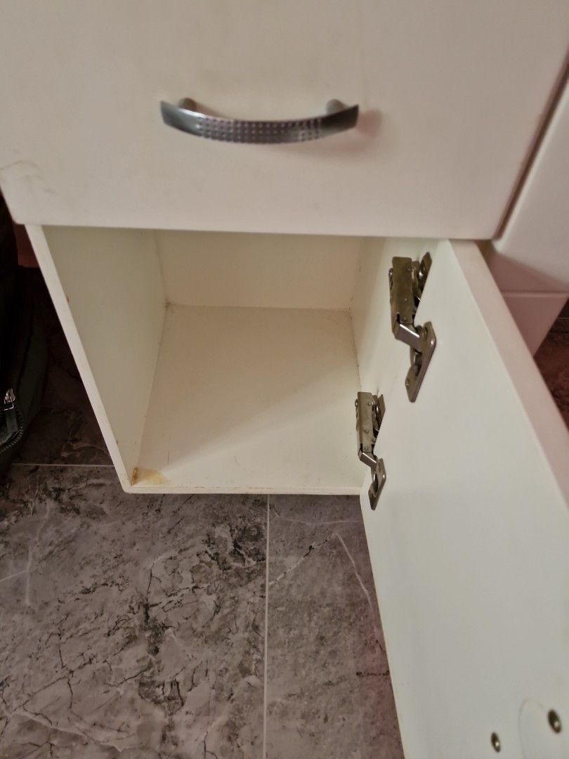Study table with lock. (Category: Tables & Sets) located in Singapore. Submitted by sheera_ut (Listing ID 1323389579, Image 3). Description: very solid wood. not for fussy. Selling as no longer in use. pick up CCK 62. need trolley. negotiable heavy item. metal legs. Thickness 9.5cm.