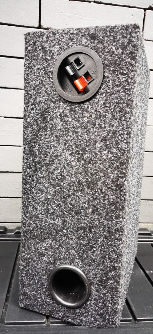 Subwoofer box for 8" driver (Category: Soundbars, Speakers & Amplifiers) located in Mandaluyong City. Submitted by olxph_749633177 (Listing ID 1324075023, Image 1). Description: Brand new 8 inch subwoofer enclosure with acoustic cladding, binding posts and port. Dimensions: W x D x H - 33cm x 23cm x 12.5cm 13" x 9" x 5 inches Free delivery within MM.