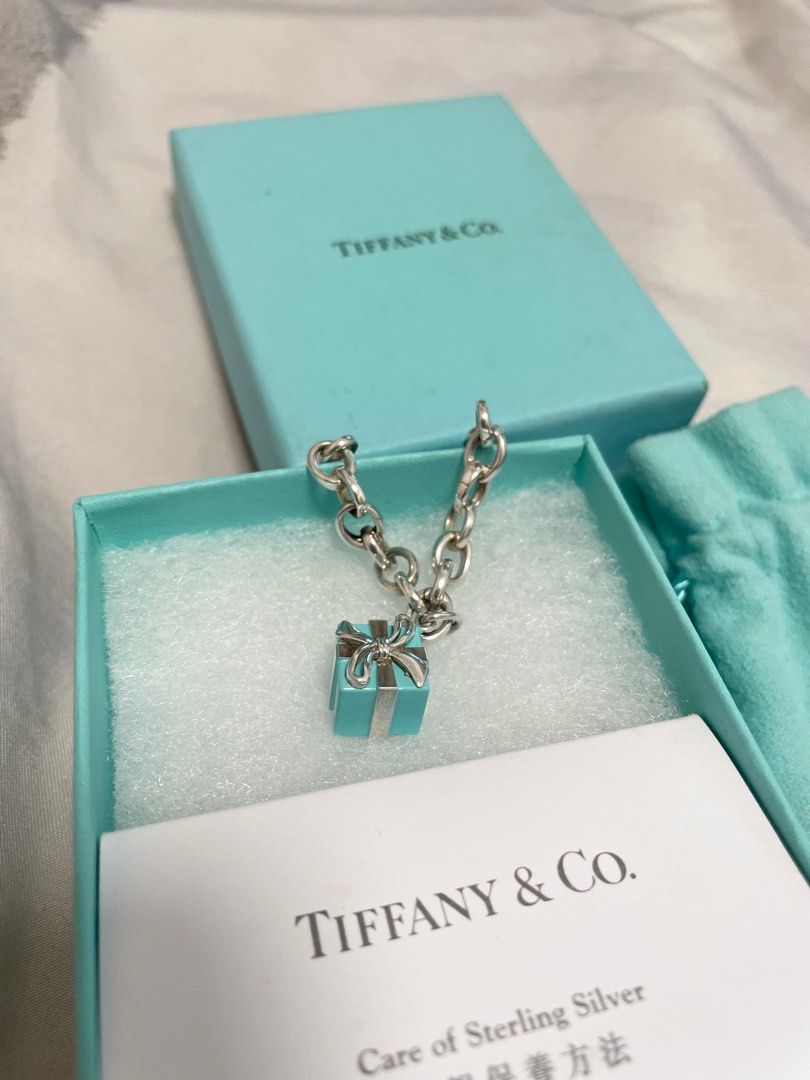 Tiffany Sterling Silver Tiffany Blue Box Enamel Gift Present Charm