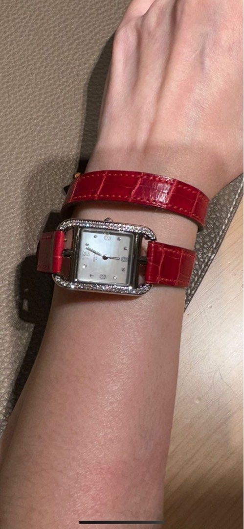 Very low price Hermes Cape Cod watch with croc strap
