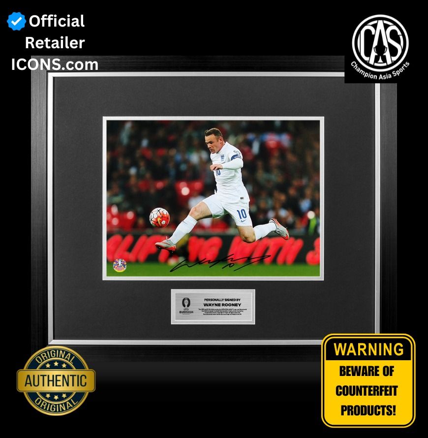 Wayne Rooney Official UEFA EURO 2024 Signed and Framed England Photo ...