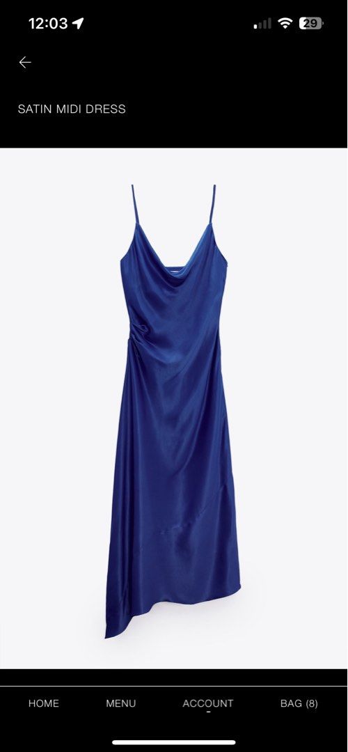 blue cinderella prom dress Blue Satin Long A-Line Prom Dress, Beautiful A-Line Short Sleeve Eveni
