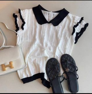 法式波浪 女裝 短袖 上身衫 S碼64246532047618110