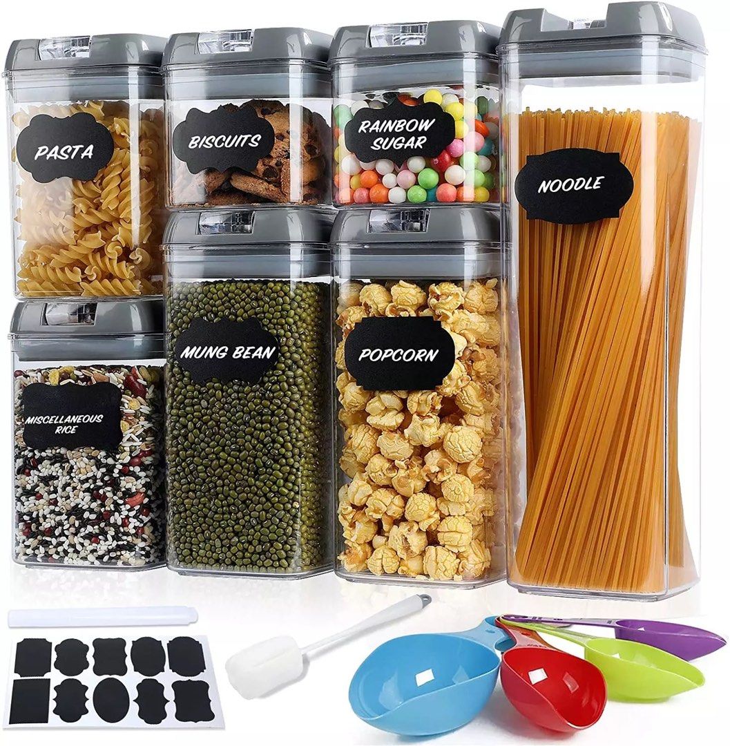 Airtight Container (Category: Food Organization & Storage) located in Mandaluyong City. Submitted by mommysellslegit (Listing ID 1324208621, Image 3). Description: Available in set of 5’s and 7’s choose from black or white lid airtight container .