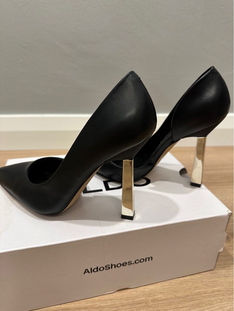 Aldo black and gold heels cheap