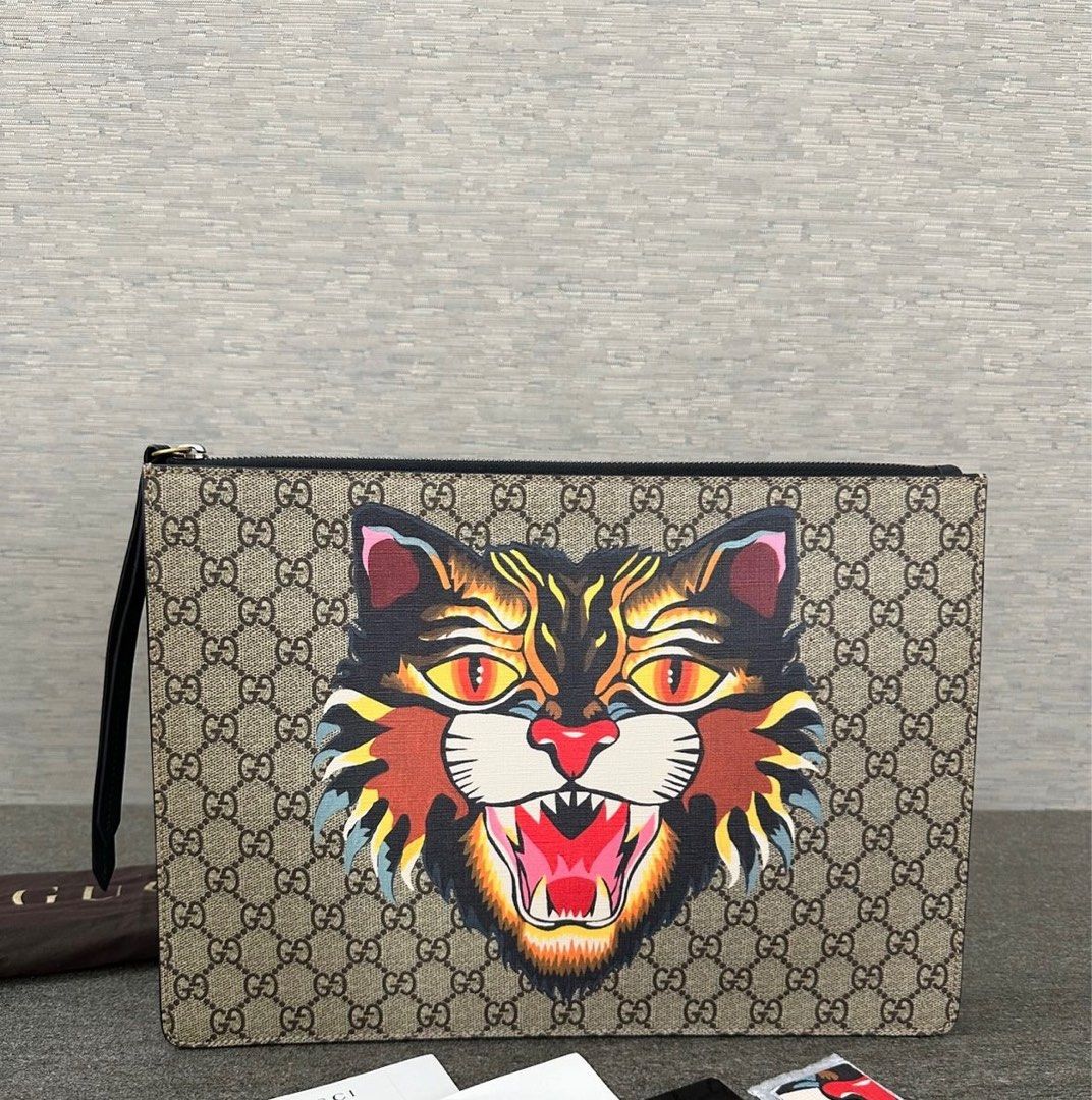 Authentic Gucci Angry Cat Clutch Luxury Bags Wallets on Carousell
