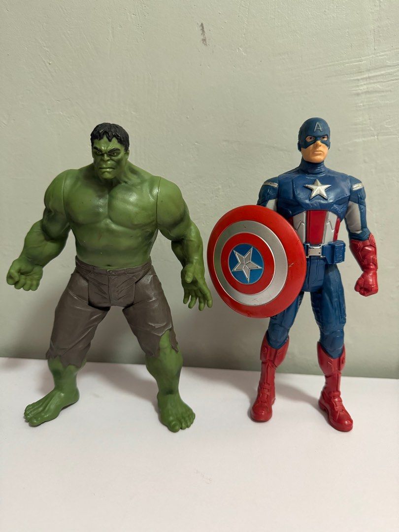 Avengers Hulk & Captain America (Category: Figurines & Statues) located in Valenzuela. Submitted by maxellar (Listing ID 1324205194, Image 1). Description: Please feel free to read the descriptions of the item. Reminders: ⚠️ Payment First before Shipping ⚠️ ⚠️ PM me if SURE BUYER ⚠️ ⚠️ Shipping in Metro Manila, Bulacan ONLY⚠️ Hulk and Captain America Action figures Captain America: PHP 400 Hulk: PHP 400 Take all: PHP 700 - Well Used - No box - Wa