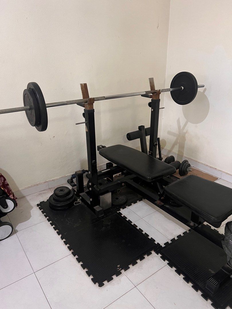 Bench press and weights for sale online