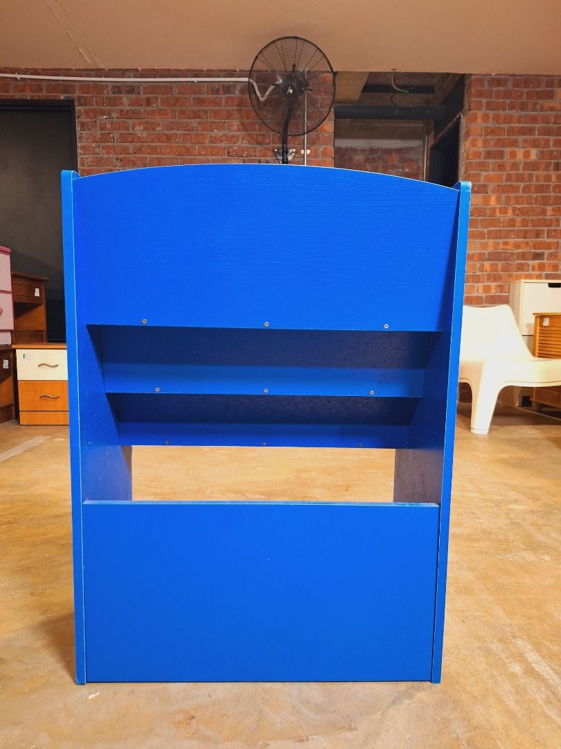 Blue Solid Wooden Magazine Rack / Rak Majalah Kayu Pepejal Warna Biru ...