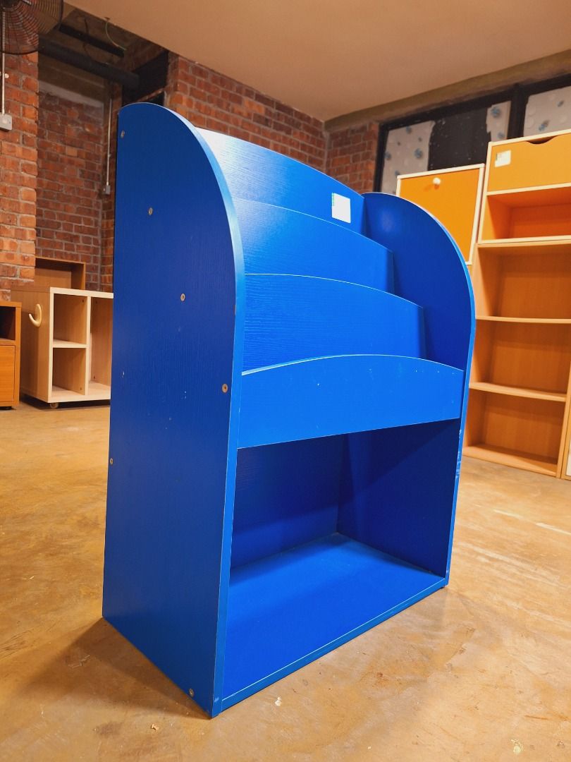 Blue Solid Wooden Magazine Rack / Rak Majalah Kayu Pepejal Warna Biru ...