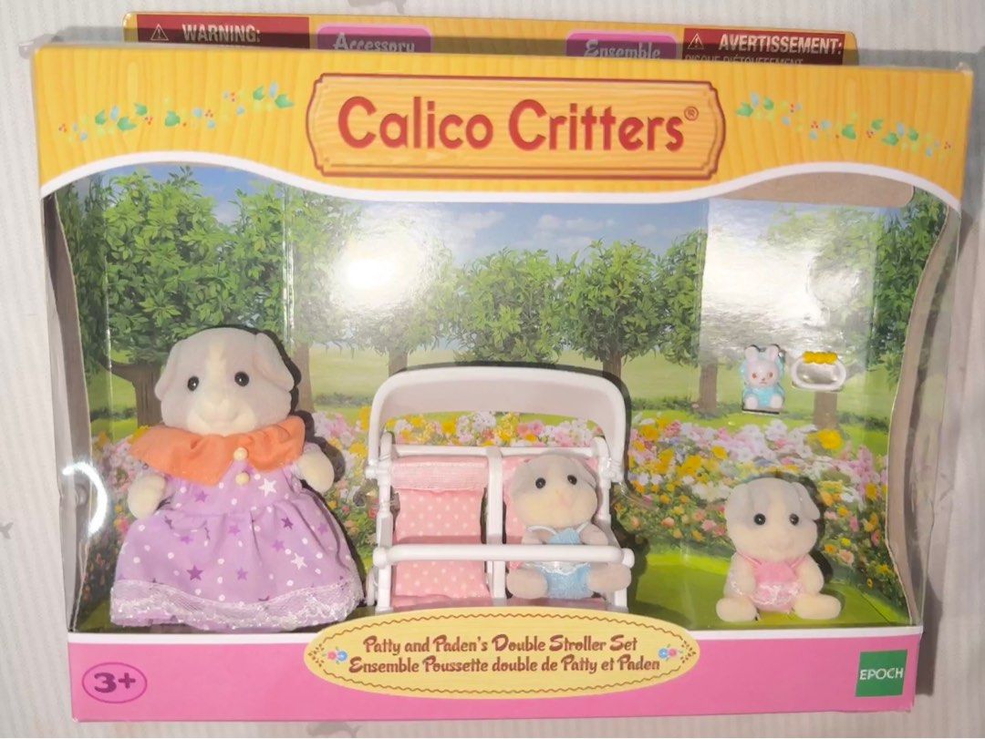 Calico Critter Sylvanian Family Patty and Paden Double Stroller Set Hobbies Toys Toys Games on Carousell