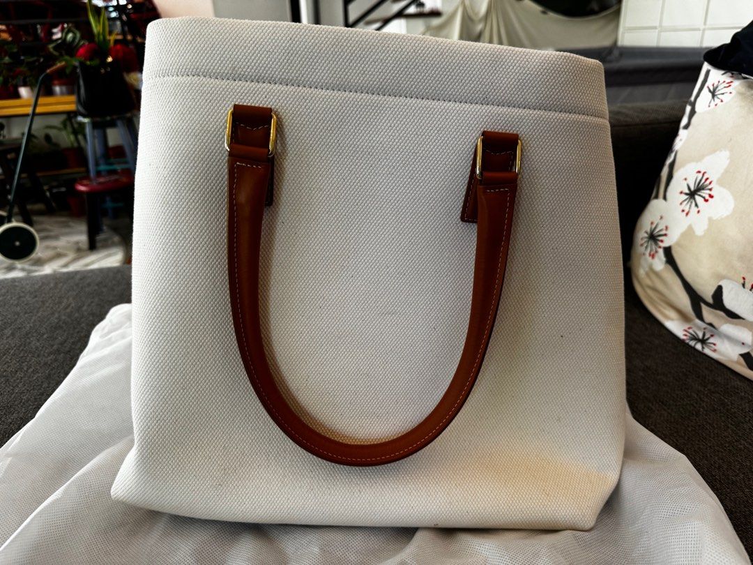 Celine cabas canvas tote top