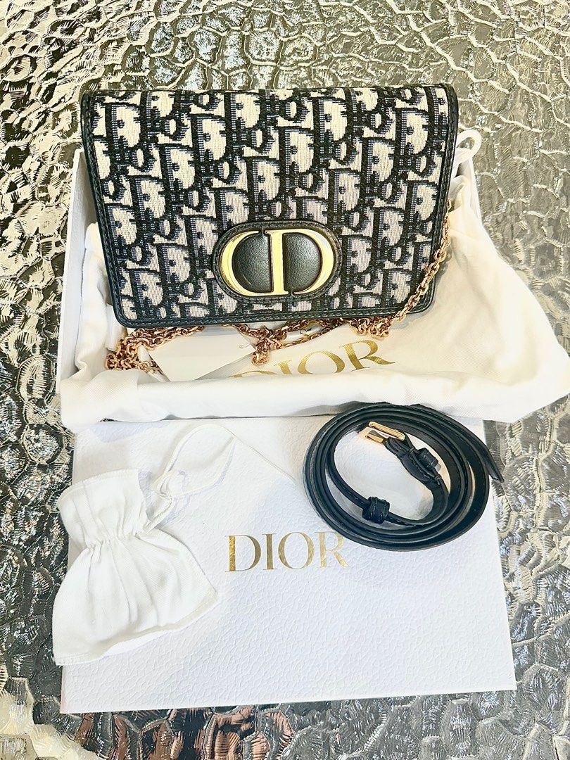 CHRISTIAN DIOR Oblique 30 Montaigne 2 In 1 Pouch Blue Luxury Bags Wallets on Carousell