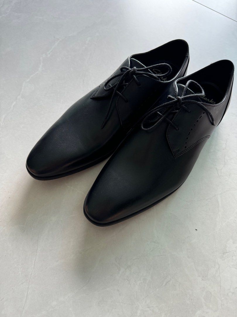 Clarks Bampton Lace Black Leather US 9.5 Men s Fashion Footwear Dress Shoes on Carousell
