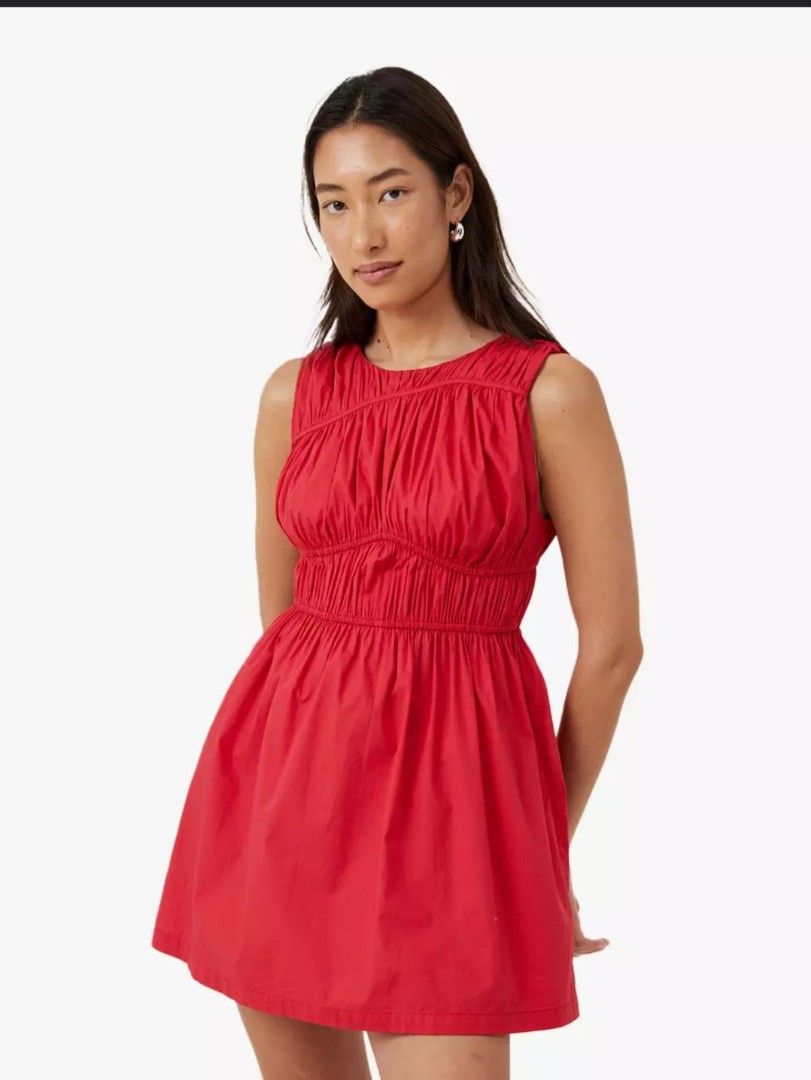 Cotton on shirred mini dress (Category: Dresses) located in Makati City. Submitted by s.mariae (Listing ID 1324233833, Image 2). Description: Used twice Bought in Sg.