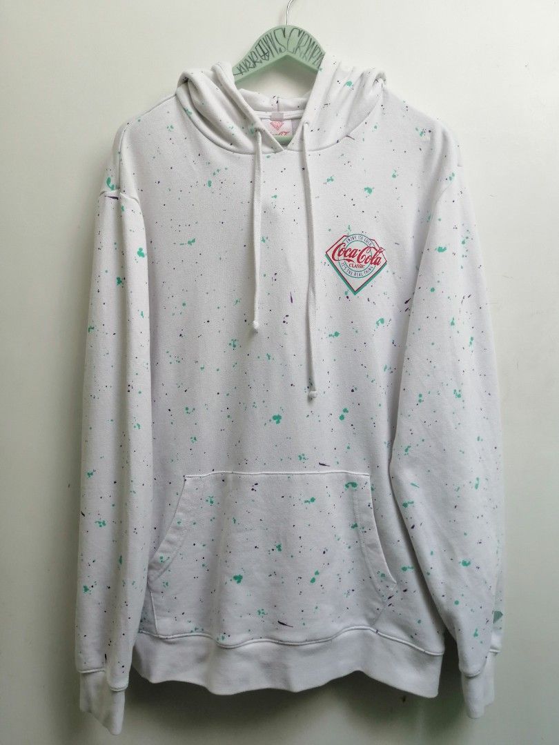 Diamond x Coca Cola Pullover Hoodie Jacket Paint Splattered Design Men s Fashion Coats Jackets and Outerwear on Carousell