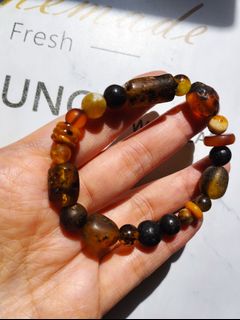 天然俄料藥珀奥利奥芝麻糊DIY手串，每一粒都系一幅好风景💃64232871222531110