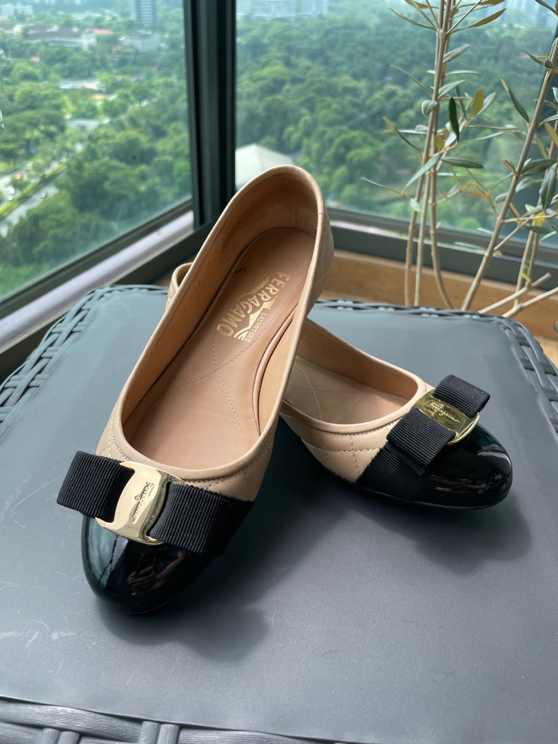 Ferragamo Varina Ballet Flats Quilted Luxury Sneakers Footwear on Carousell