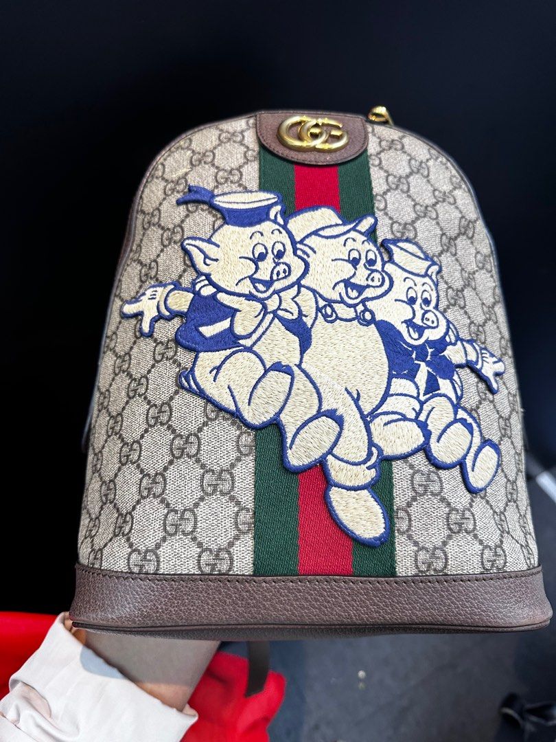 GUCCI GG Supreme Three Little Pigs Ophidia GG Backpack Bag Women s Fashion Bags Wallets Backpacks on Carousell