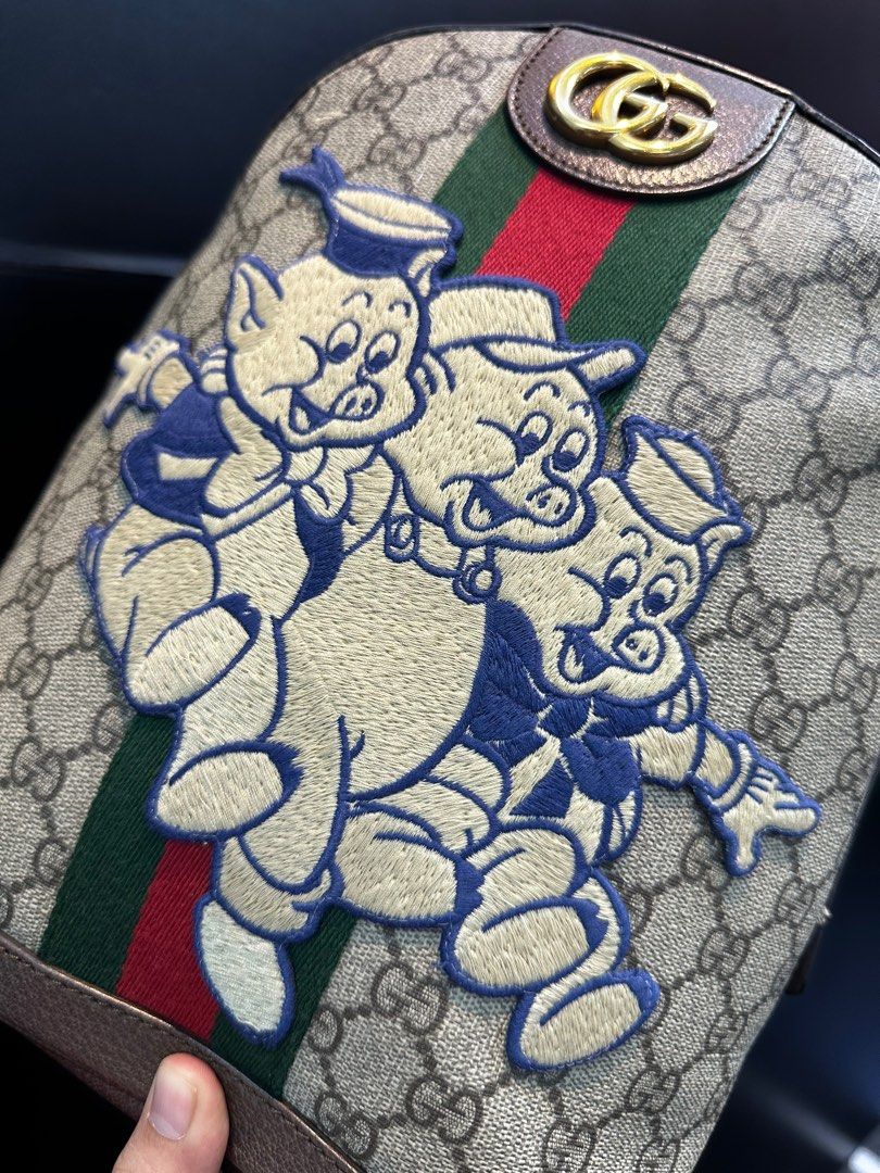 GUCCI GG Supreme Three Little Pigs Ophidia GG Backpack Bag