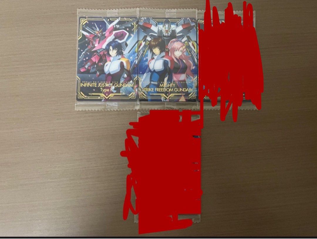 Gundam seed freedom wafer (Category: Raw Cards) located in Singapore. Submitted by chupapimunyano5077 (Listing ID 1320540923, Image 3). Description: UR: $25 each R: $5 each N: $3 each If you’re interested, please do pm me for more further details. Sold: Destiny Gundam SR Immortal Justice Gundam N .